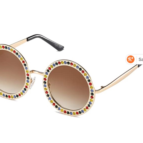 SOJOS Round Oversized Rhinestone Festival Sunglass - Picture 3 of 7